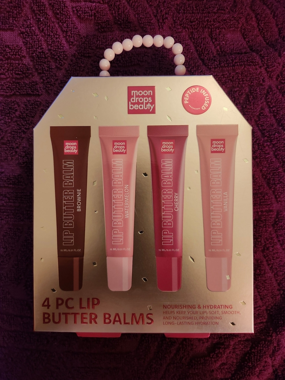 Moon Drops Beauty 4-Piece Lip Butter Balm Set — Pink Shades